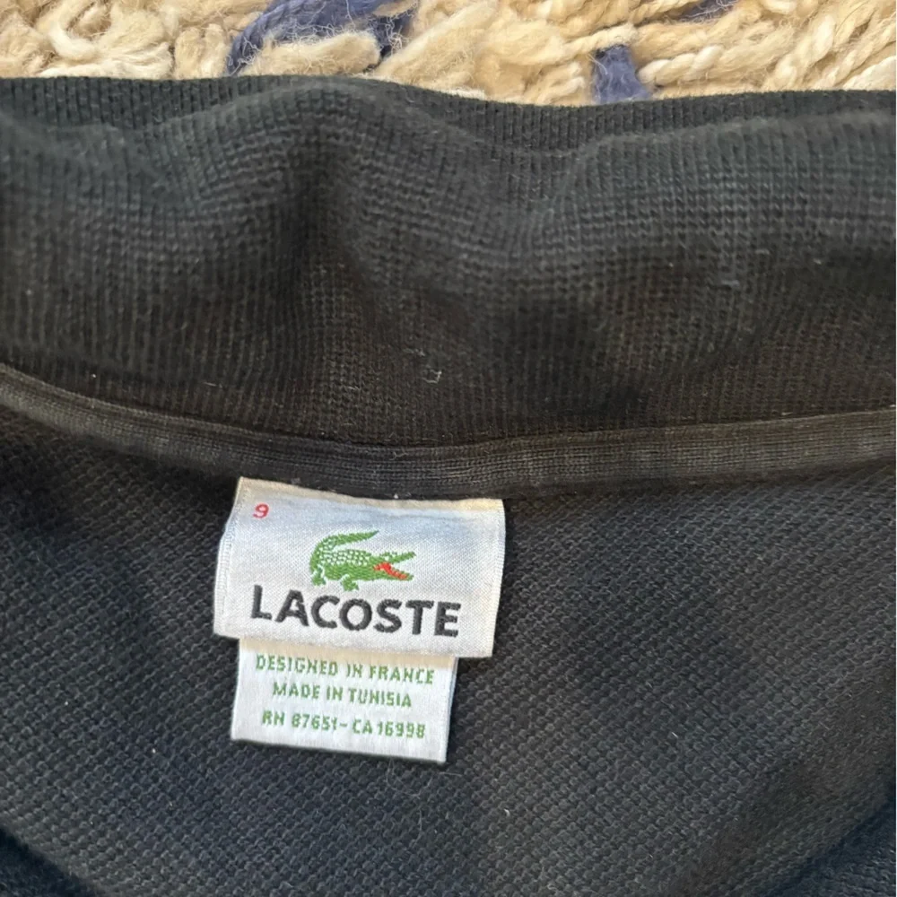 Lacoste Men's black Waffle-Knit Quarter-Zip Sweater 4XL/9